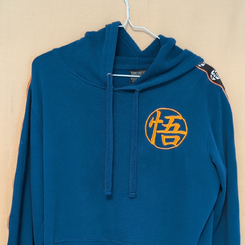 Dragon Ball Z Japanese Lettering Enlightenment Embroidered Hoodie Size Small